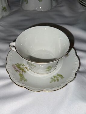 Winterling Bavaria Pink Floral Tea Cups & Saucers Wild Rose Germany 9 Sets